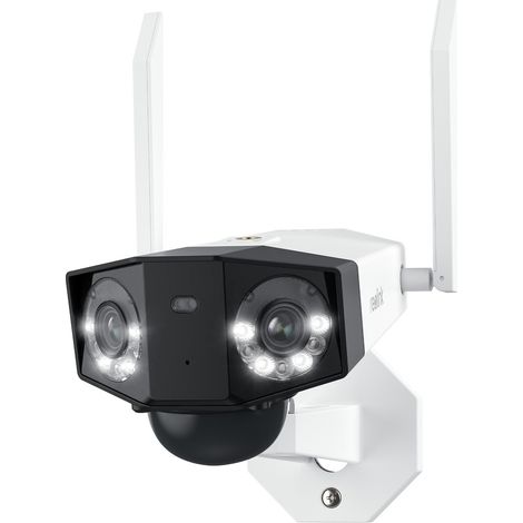 Reolink 6MP Überwachungskamera Aussen Akku mit 180° Paranoma, WLAN Kamera Outdoor mit 2,4 & 5GHz WiFi, KI-Erkennung, Bewegungsausgelöste Spotlights, Farbnachtsicht, IP66, 2-Wege-Audio, Duo 2