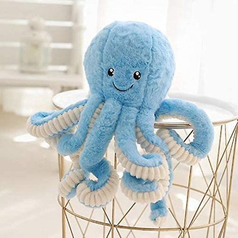 Plüschoktopus, niedliches Meerestier, Plüschtier, Nachbildung, weiches Plüschkissen, Spielzeug, Baumwolle – blau (1/5)