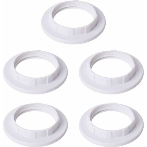 5 Pièces E14 Anneau Réducteur pour Abat-Jour Plaque Convertisseur d’Adaptateur de Bague d'Abat-Jour Blanc- (1/4)