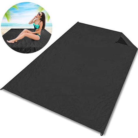 Tapis de pique-nique d'extérieur noir - 110 x 150 cm (1/5)