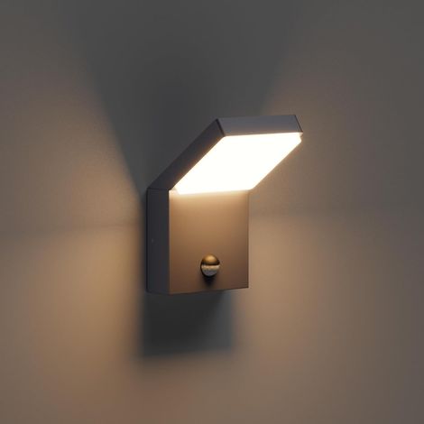 Applique Exterieur 24W LED avec Détecteur de Mouvement, Lampe murale Imperméable IP65 Éclairage Exterieur Moderne pour Terrasse Entrée Jardin, 1500LM, Anthracite, Blanc Chaud 3000K (1/5)