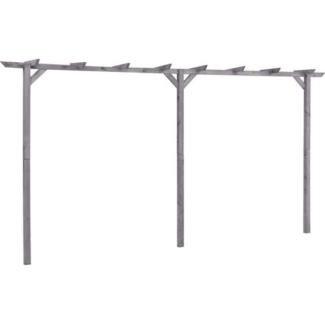 Pergola de jardin Gris 400x40x205 cm Bois de pin imprégné (1/5)
