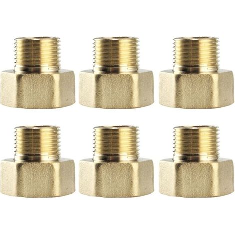 Durable brass pipe fittings, heavy-duty pipe reducer, 6 threaded adapters, easy installation, durable for water pipes