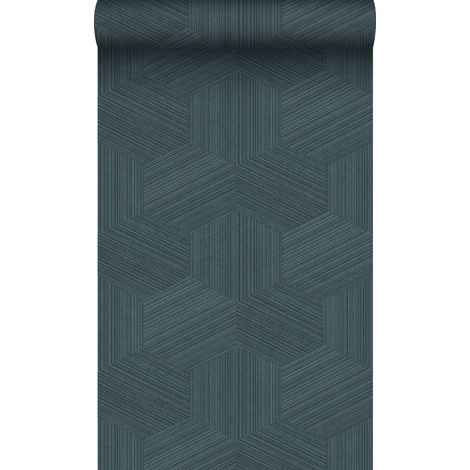 papier peint graphique 3D bleu foncé - Origin Wallcoverings (1/5)