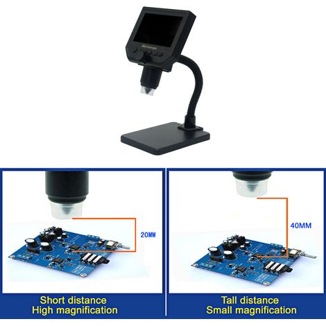 Microscope numérique portable LCD G600 avec 8 LED haute luminosité et batterie au lithium intégrée (1/5)