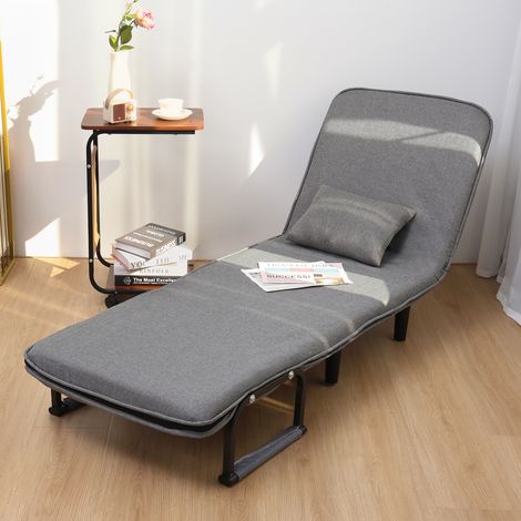 Flasidu – Canapé convertible pliant 3 en 1 – Dossier réglable 5 angles – Dimensions 68 × 65 × 80 cm – Éponge de qualité supérieure – Gris (1/5)