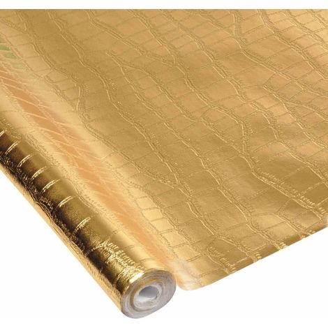 Nappe Plastique "Effet Peau de Crocodile" 1,20x5m Or