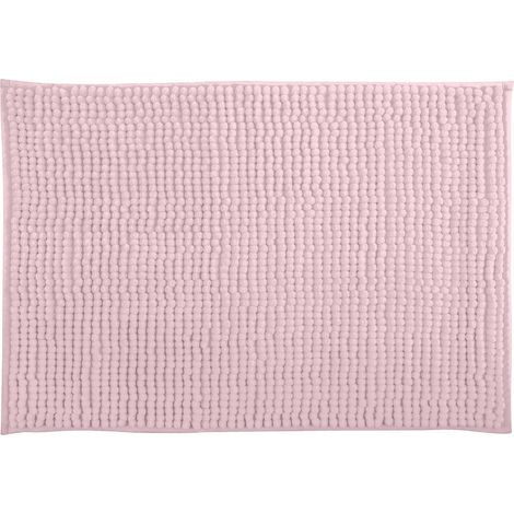 1 Tapis De Bain Microfibre Chenille 60x90 Cm Antidérapant Lavable Machine Rose Pastel Salle De Bain