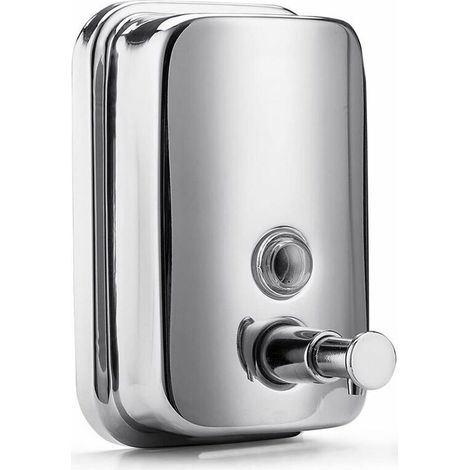 KAEJYIUT-Distributeur De Savon En Acier Inoxydable Salle De Bain Ou Cuisine Manuel Boîte à Savon Liquide Mural Fixe 500 Ml (1/5)