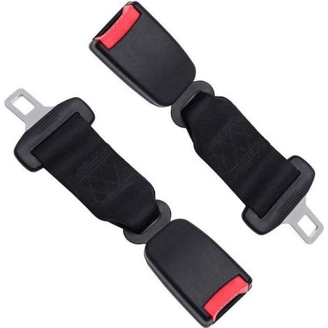 Ceinture de Sécurité - Universelle - Lot de 2 - Boucles Réglables - Confort Optimal - Noir (1/4)