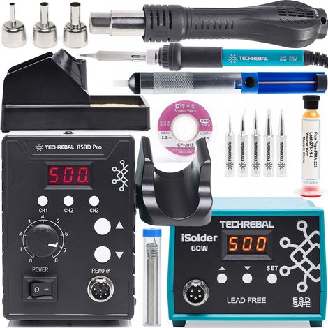Stazione saldante Techrebal 858D + Stazione saldante Techrebal 936 + Accessori