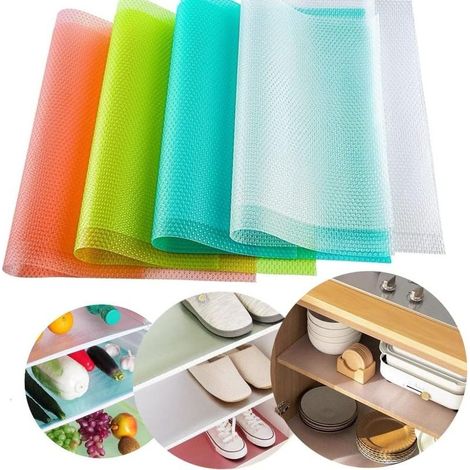 Lot de 8 Sets de Table Lavables Tapis de Réfrigérateur PVC Tapis Frigo Antidérapant Tapis de Table Tapis de Tiroir pour Cuisine Restaurant Table à Manger (1/5)
