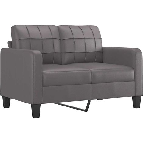 vidaXL 2-Sitzer Sofa Grau 120 cm Kunstleder