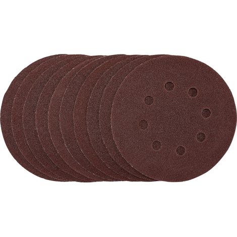 Draper 54755 125mm Hook & Loop Sanding Discs, 80 Grit, Pack of 10 (1/5)