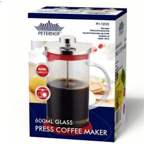 Presse À Piston - Cafetière À Piston 600 Ml - Pour Café Thé Infusions Herbes - Verre Borosilicaté Acier Inoxydable - 1 Pièce (1/5)