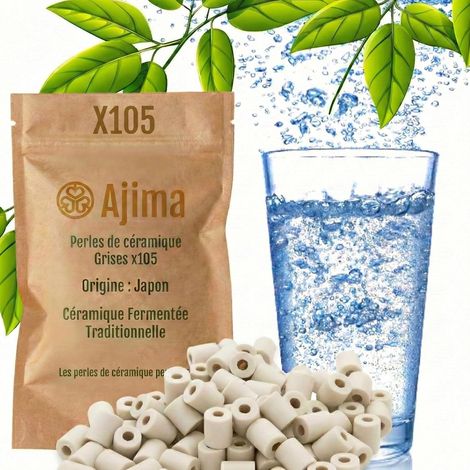 Perles de Céramique Grises Fermentées – Filtre à Eau Naturel Anti-Calcaire pour Carafe, Bouilloire, Gourde, Lave-Linge – Purification et Adoucissement de l’Eau (1/5)