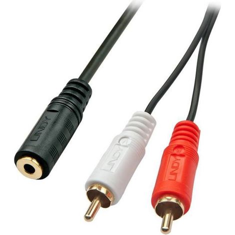 Câble audio Premium 2 x RCA (Cinch) vers jack 3,5mm femelle - - Adaptateur audio - Blindé (1/3)