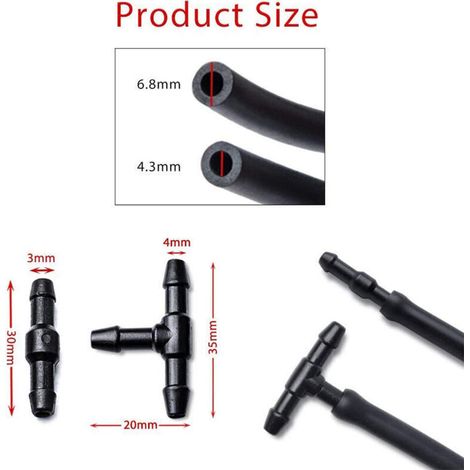 Kit de buses de lave-glace pour Chrysler/Dodge Jeep Ram, tuyau de 2 mètres avec connecteur 5303833AA (1/4)