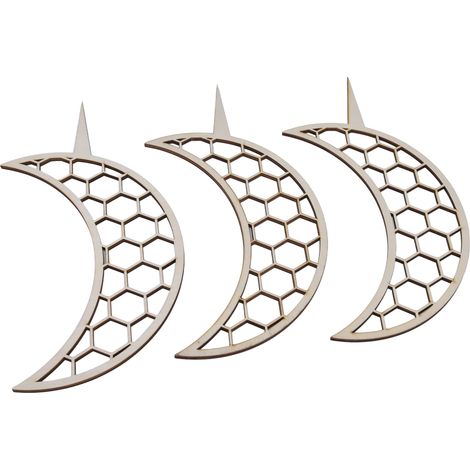Lot de 3 supports pour plantes grimpantes, design unique en bois composite, 30 cm, style lune. (1/5)