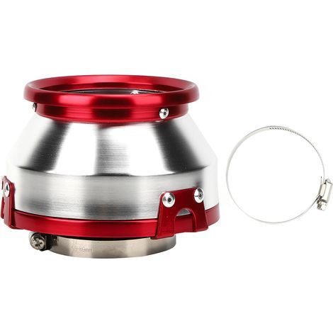 Filtro de aire modificado de 76 mm/3 pulgadas con cabeza de hongo, admisión de aire frío, pieza universal para motor de coche, color rojo - Rendimiento (1/5)