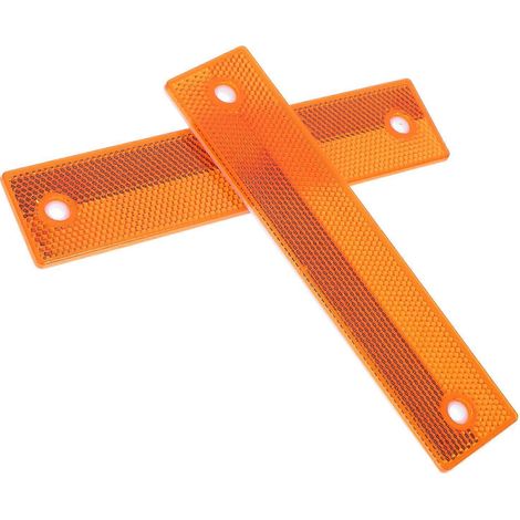 Réflecteurs rectangulaires réfléchissants pour glissières de sécurité et panneaux de signalisation routière, utilisés pour améliorer la visibilité de nuit, paquet de 2. (1/5)