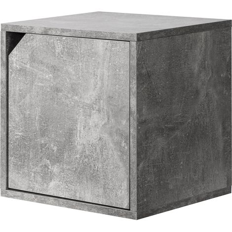 Mensola Cubo con 1 Anta da Parete Scaffale Montaggio Muro Cemento Design Moderno (1/5)