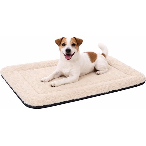 Panier Chien - Coussin Chien et Chat - Beige - 70,5 x 41,5 x 2 cm - Peluche - Fibre Polyester - Lavable 30°C - Fond antidérapant - adapté Cage métallique (1/5)