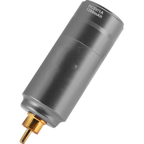 Alimentation pour machine à tatouer sans fil, moteur de stylo à tatouer, prise RCA, 1200 mAh, grise (1/5)