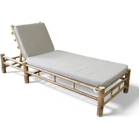 Lettino prendisole in legno bamboo 210x80xH36 Ronik (1/5)