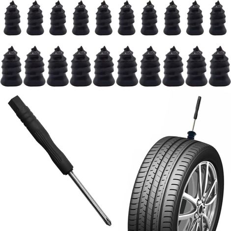 Kit de reparación de pinchazos para neumáticos sin cámara de 21 piezas para automóviles con tapón de expansión y destornillador, kit de reparación de pinchazos para automóviles, motocicletas, camiones