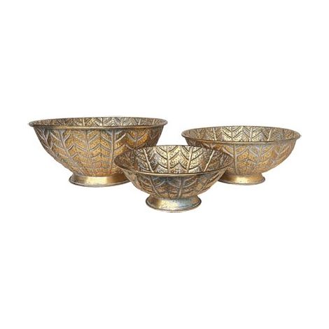 Set 3 Ciotole Decorative Casa in Ferro Rotonde 53 + 45 + 36,5 cm (1/2)
