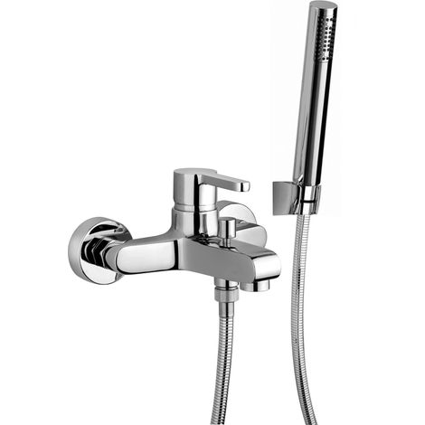Mitigeur bain-douche extérieur avec inverseur et douchette Paini Arena 92CR100 Chromé (1/2)