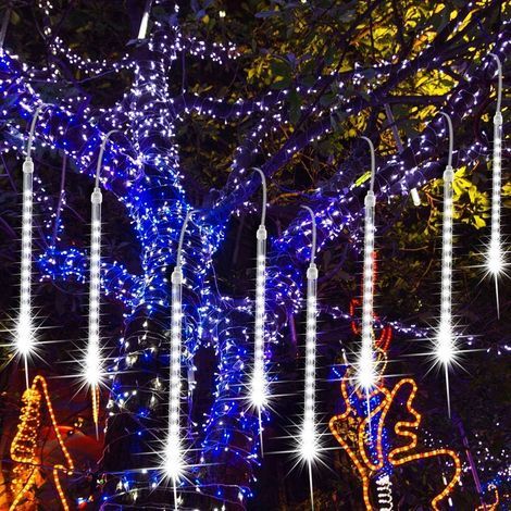 Guirlande lumineuse Pluie de Météores, LED étanche, effet pluie de météores, idéale pour mariages, fêtes, Noël, maison, sapin, jardin, blanche. GrooFoo Éclairage & Lampes Guirlandes lumineuses Extér (1/4)