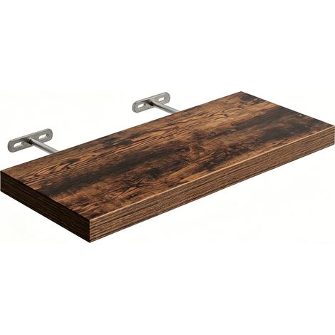 Robustes schwebendes MDF-Wandregal in Holzoptik mit schwebendem Effekt, inklusive Befestigungshalterung, Bücherregal 40 cm, einfache Montage mit versteckter Halterung