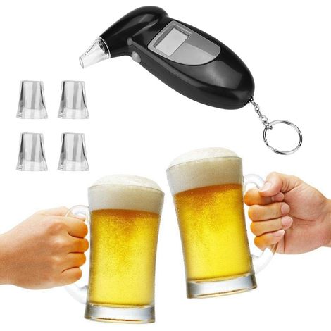 Testeur d'alcool professionnel avec écran LCD, détecteur de mensonge, éthylotest sans rétroéclairage, analyseur précis pour contrôle respiratoire. (1/5)