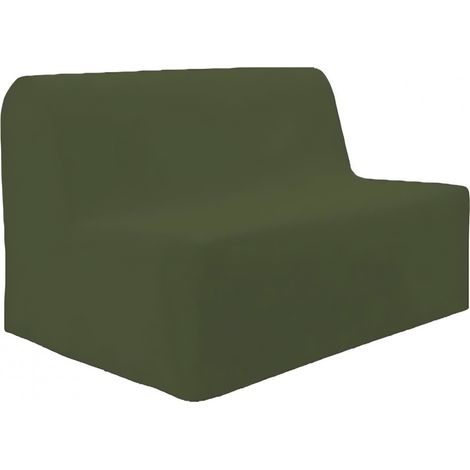 Soleil D Ocre – Housse de canapé BZ en coton 100% – Dimensions 120-200 x 140 cm – Uni vert – Conception sobre et classique
