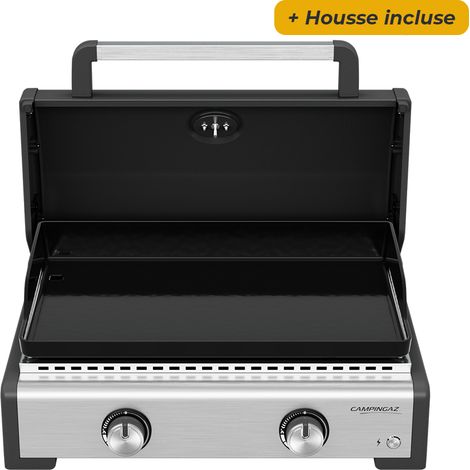 Plancha à gaz Master 2 Cook avec couvercle de cuisson - Housse incluse (1/5)