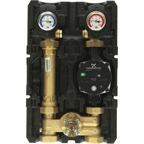 Module de circuit de chauffage K33 DN25 mél.3 voies+bypass+Grundfos Alpha2 25-60