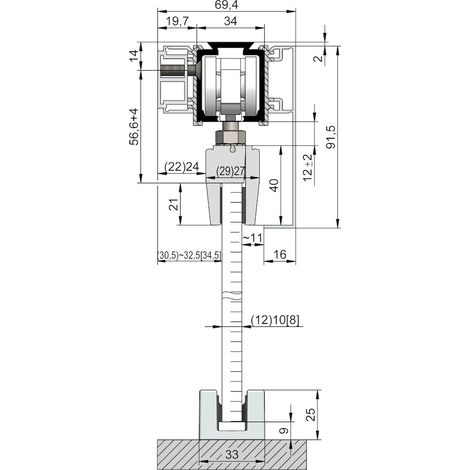 HELM 140 Abdeckkappenpaar 69 x 91,5 mm, Edelstahl Eff., einseitig (1/5)