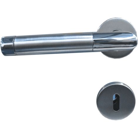 TrendLine BB-Rosettengarnitur Edelstahl Ø 5 cm rund gerader Griff Türklinken & -griffe (1/2)