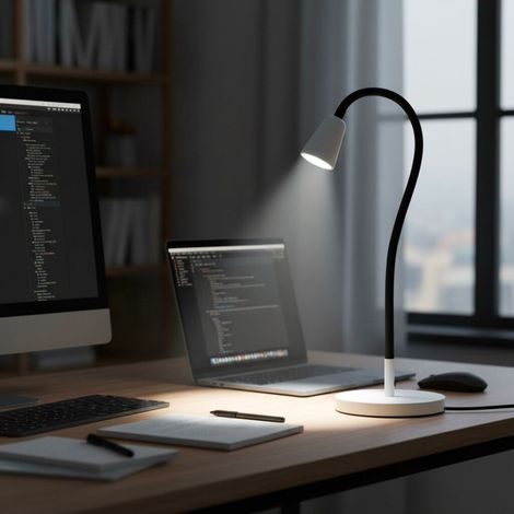 Lámpara flexo de escritorio KUETO con brazo flexible orientable