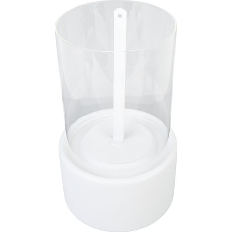 Cheminée de table portable sans fumée pour intérieur et extérieur, centre de décoration foyer avec pierres blanches, acier inoxydable et verre, 10x12x23 cm (1/5)