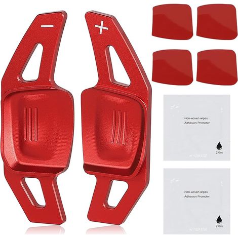 Lenkrad-Schaltwippenverlängerung, Aluminium-Schaltwippenverlängerung, kompatibel mit VW, Rot (1/5)