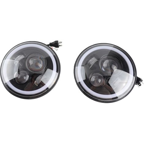 7-Zoll-LED-Motorradscheinwerfer, wasserdicht, 3 Leuchtmodi, 3000 K bis 6000 K, H4-Lampe (Doe-Eye-Typ) (1/2)