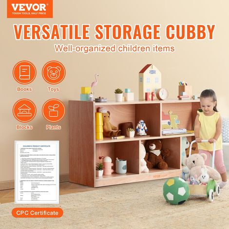 Meuble de Rangement pour Enfants 2 Niveaux, Bibliothèque à 5 Cases, Étagère de Rangement pour Enfants Mobile, Organisateur des Joue… (1/5)