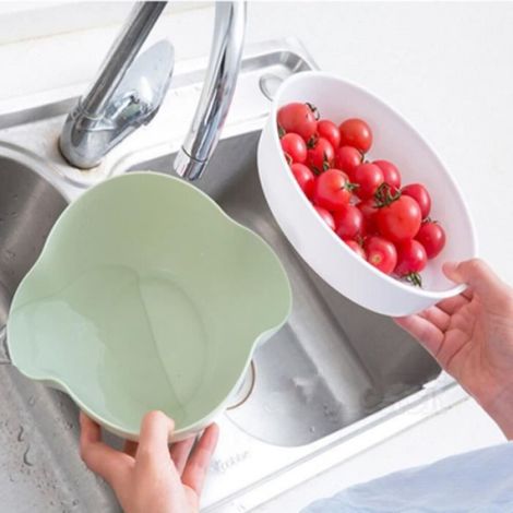 Bol à collation double avec porte-coque, adapté pour pistaches, graines de tournesol, edamame et cerises, pour le service apéritif et les encas (1/4)