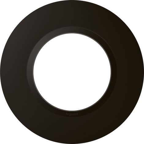 LEGRAND - Plaque de finition ronde dooxie 1 poste finition noir velours