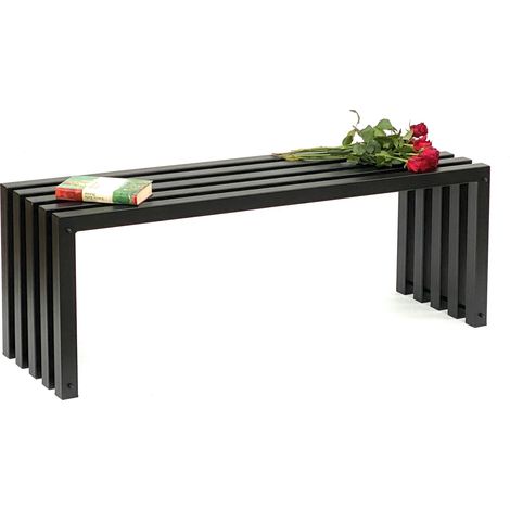Banc de jardin DanDiBo Métal Massif Résistant aux intempéries Noir 120 cm Banc Moderne Ida 96245 Banc de parc en fer à lamelles (1/5)