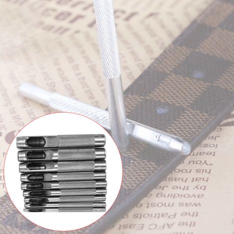 Poinçons à trous ronds pour cuir, kit de 9 pièces 2.5-10mm, outils de maroquinerie professionnels (1/3)
