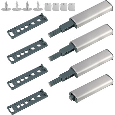 4 Pièces Push To Open, Poussoir Porte Placard, Ouvre Porte à Pression, Pas Besoin De Poignées, Pour Armoires, Tiroirs, Portes De Meuble (1/5)